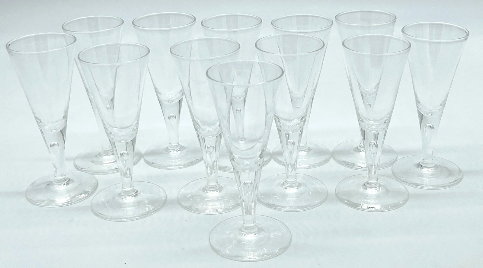12 1960s Steuben #7924 Controlled Bubble Smaller Goblets/ Wines - 2