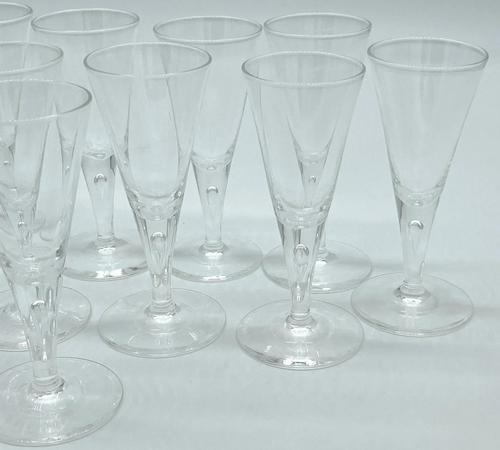 12 1960s Steuben #7924 Controlled Bubble Smaller Goblets/ Wines - 3