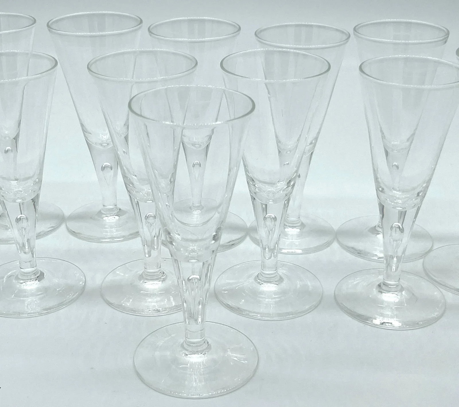 12 1960s Steuben #7924 Controlled Bubble Smaller Goblets/ Wines - 4