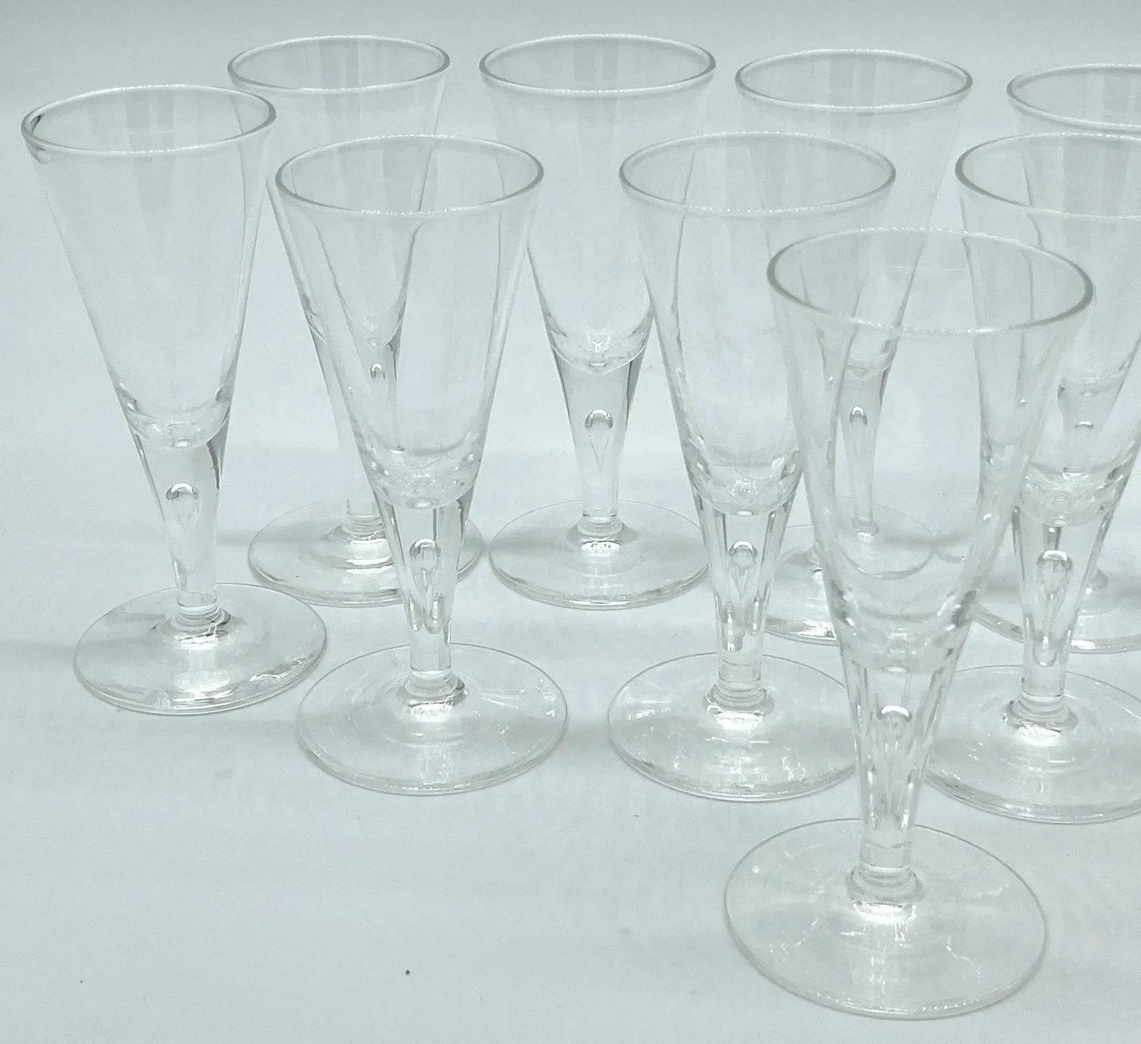 12 1960s Steuben #7924 Controlled Bubble Smaller Goblets/ Wines - 5