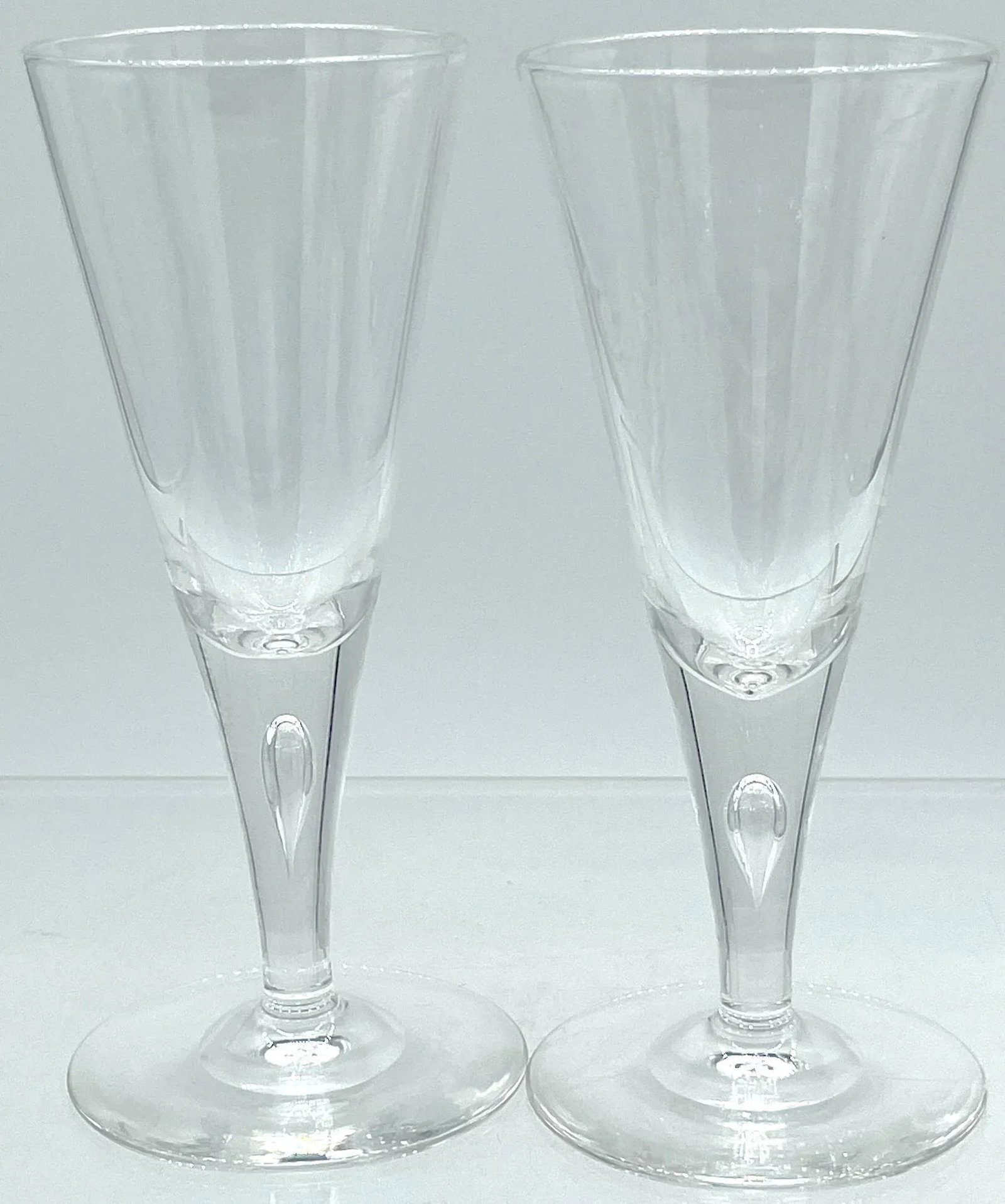 12 1960s Steuben #7924 Controlled Bubble Smaller Goblets/ Wines - 6