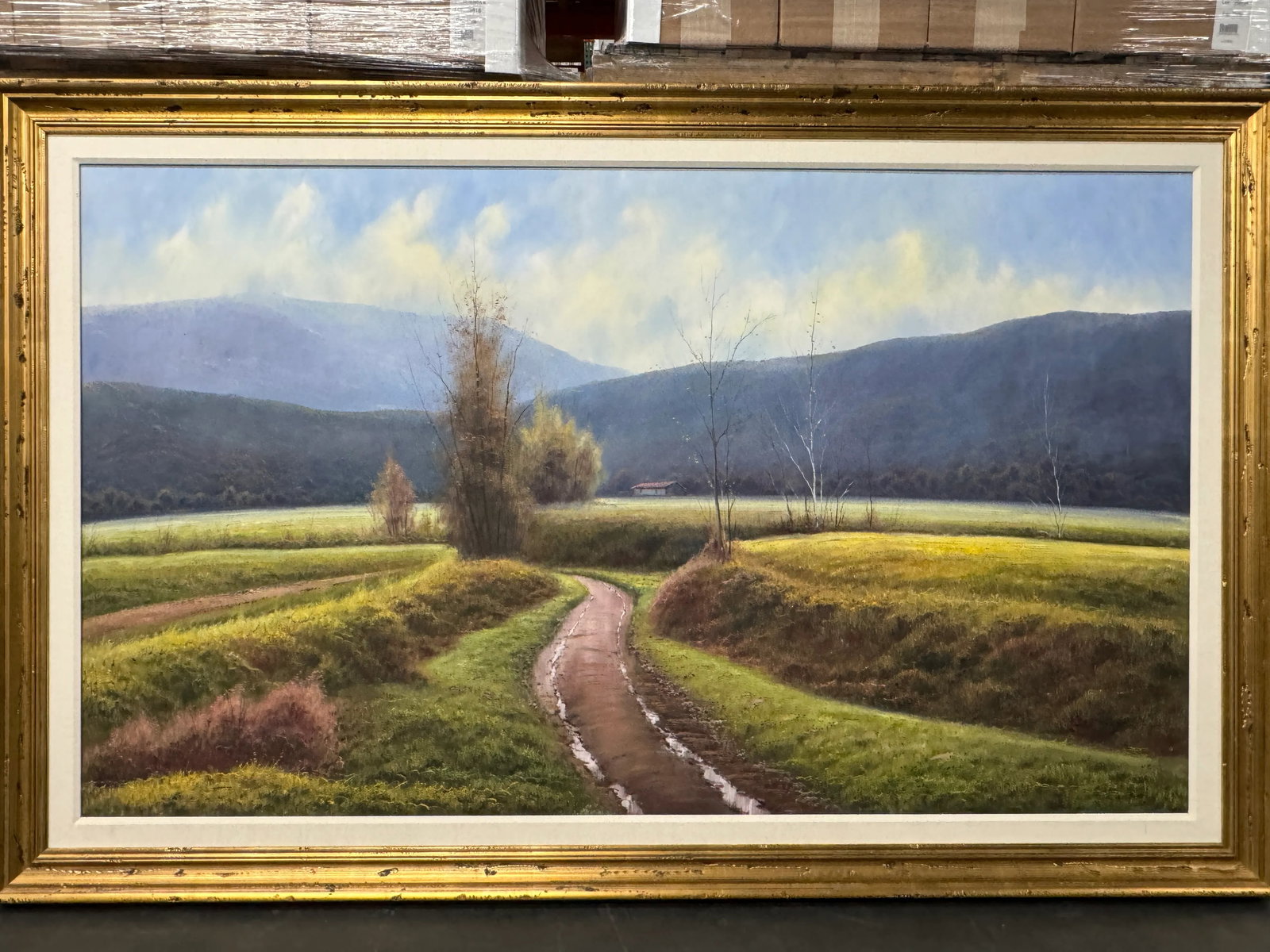 Late 20th Century Rural Landscape by Tomas Trillo, Original Oil on Canvas Matted & Framed, Signed Wi - 2