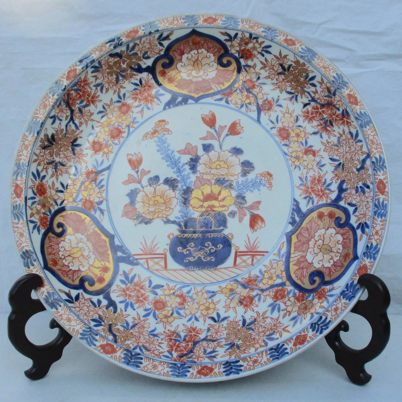 Antique Imari Charger and Stand - a Pair - 2