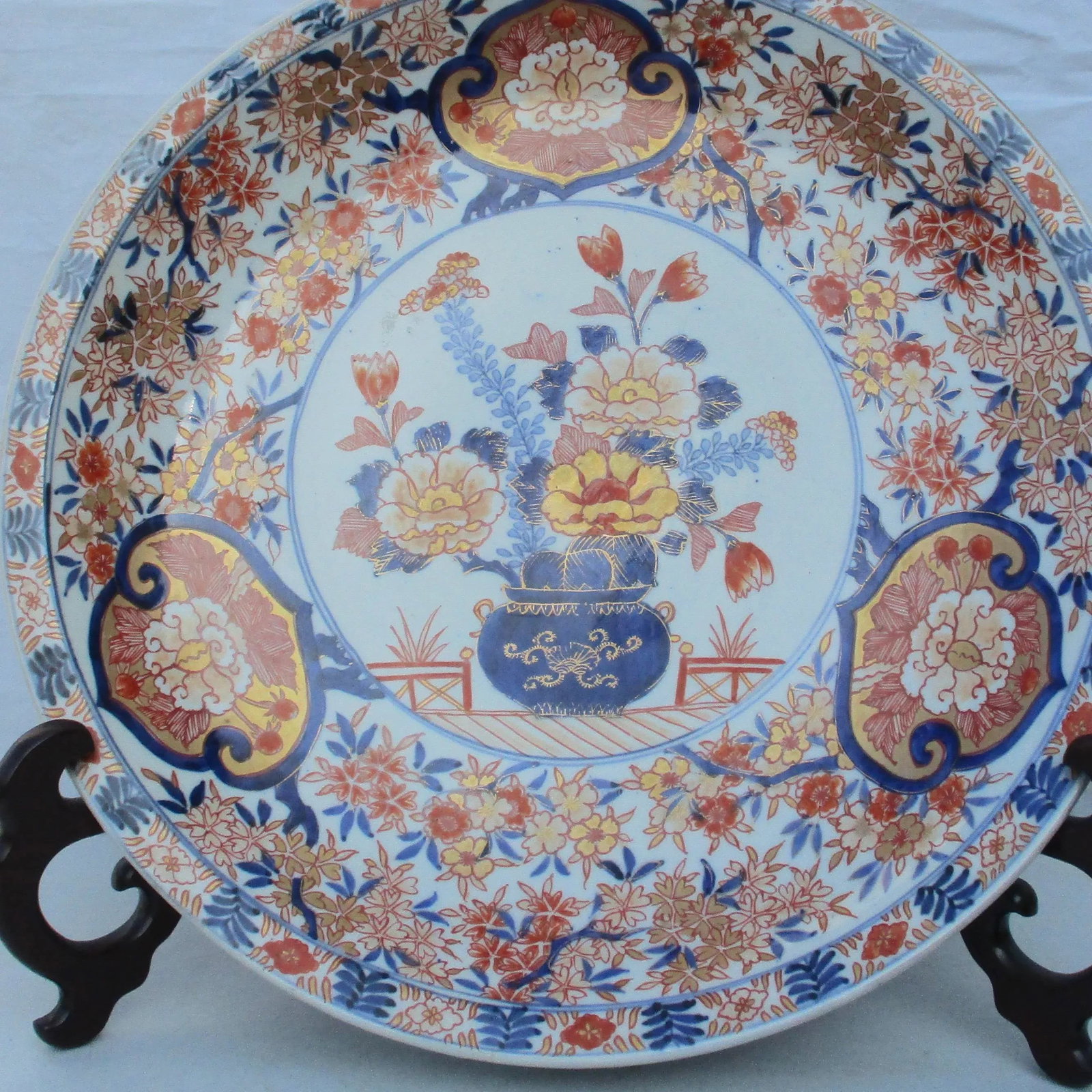 Antique Imari Charger and Stand - a Pair - 3