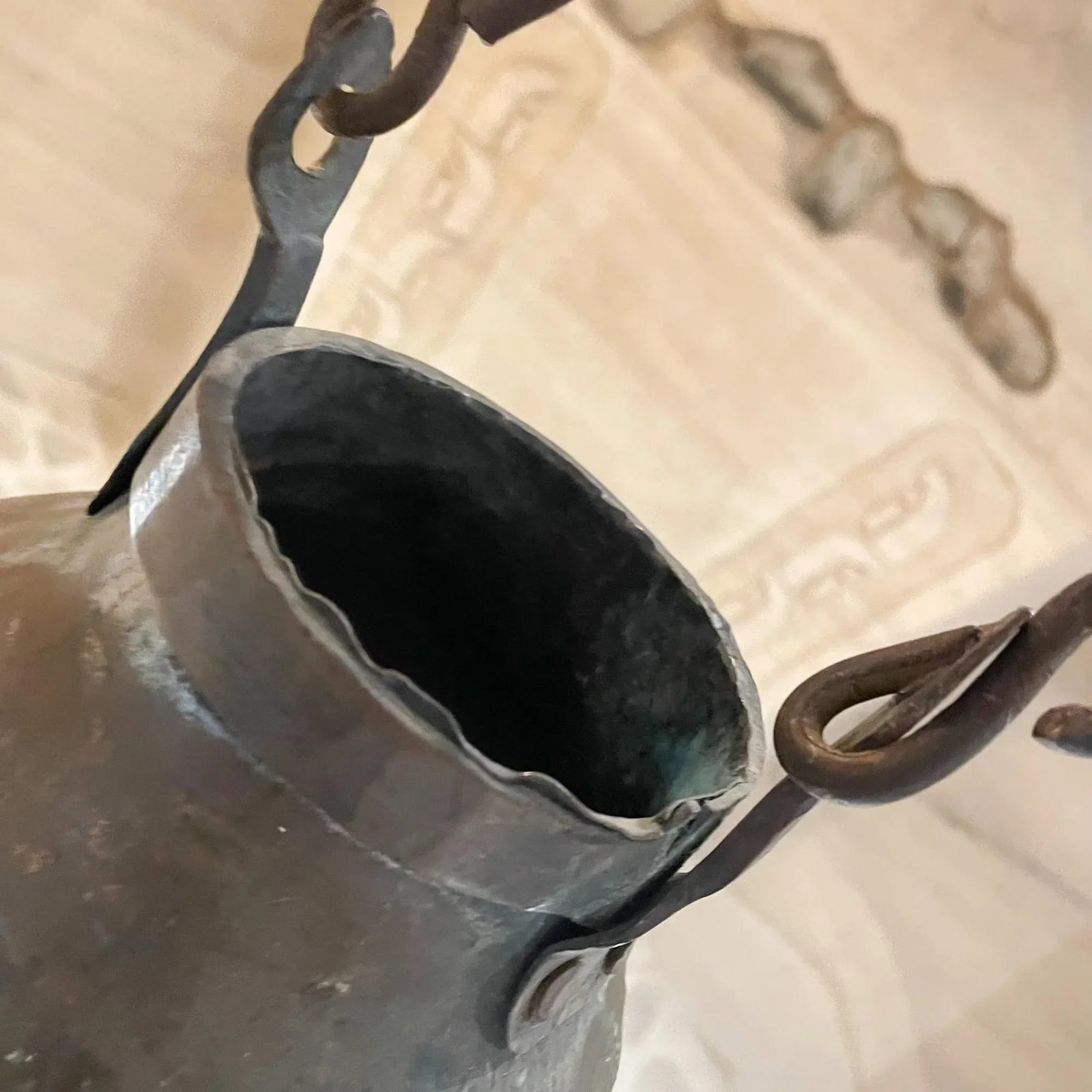 Antique French Vessel Copper & Brass Original Chain - 10