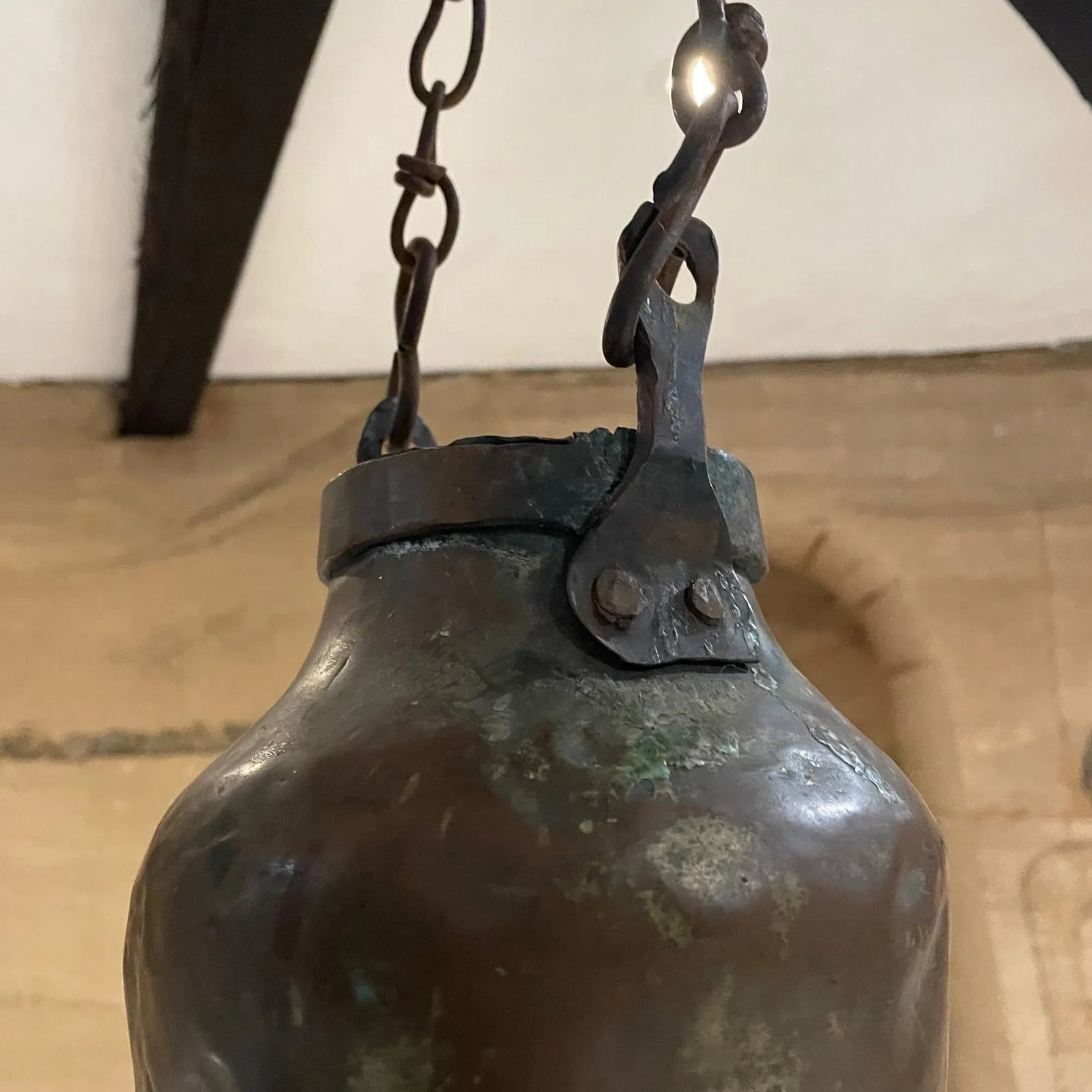 Antique French Vessel Copper & Brass Original Chain - 2