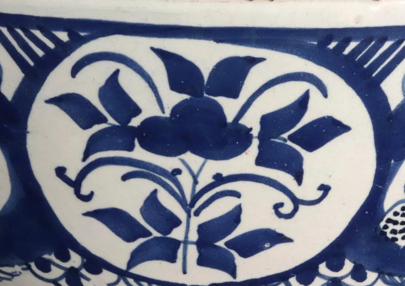 Dutch Delft Blue & White Botanical Bowl - 8