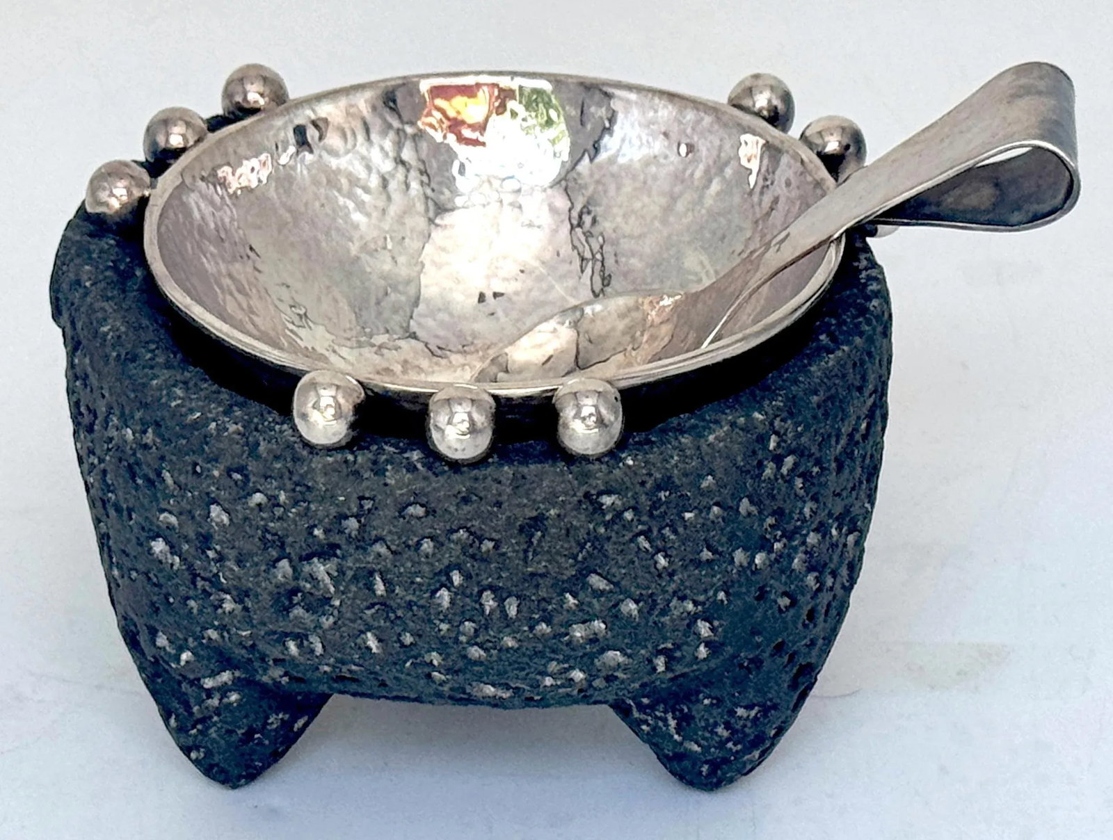 Emilia Castillo Sterling Silver & Volcanic Stone Molcajete with Spoon - 2