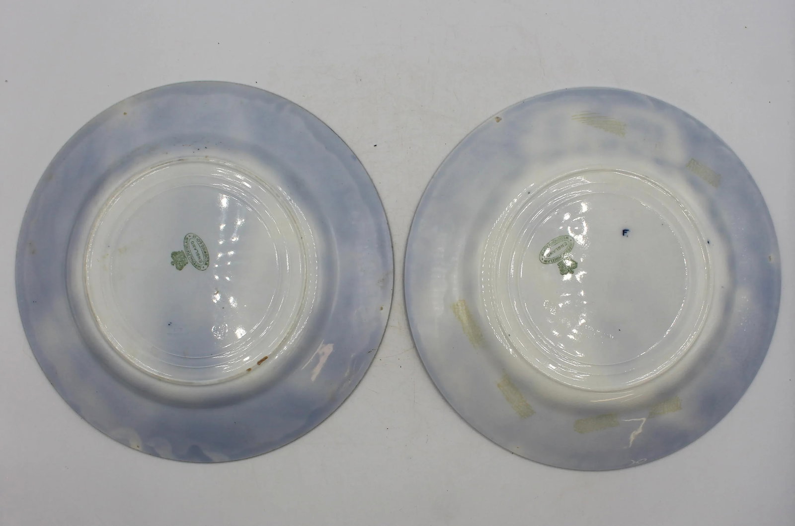 C. 1908 Pair of English Wedgwood Cows Flow Blue Pattern Plates - 5