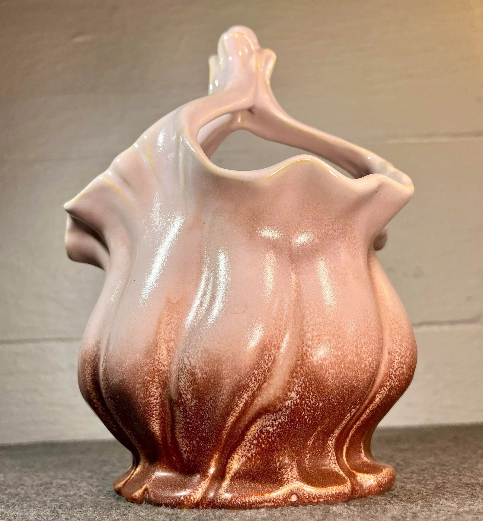 Mid 20th Century Weller Art Pottery Lido Basket - 4