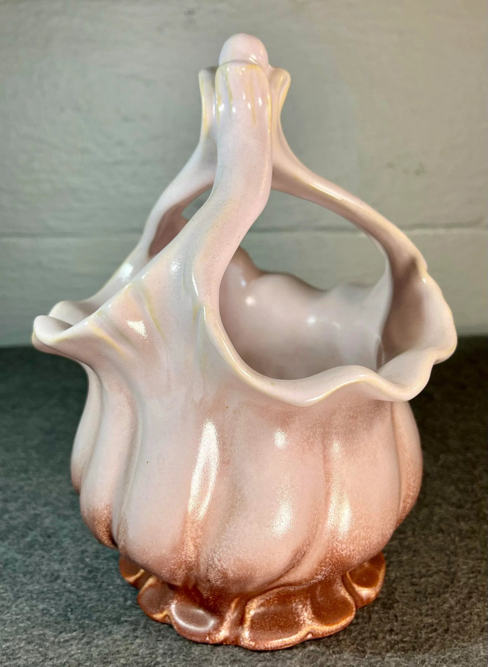 Mid 20th Century Weller Art Pottery Lido Basket - 7