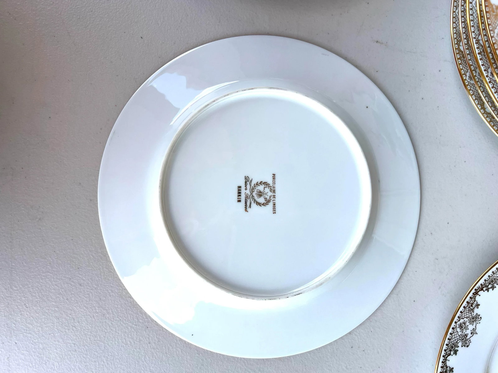 Vintage Limoges Dinner Plates With Asian Style Signed- Set of 16 - 7