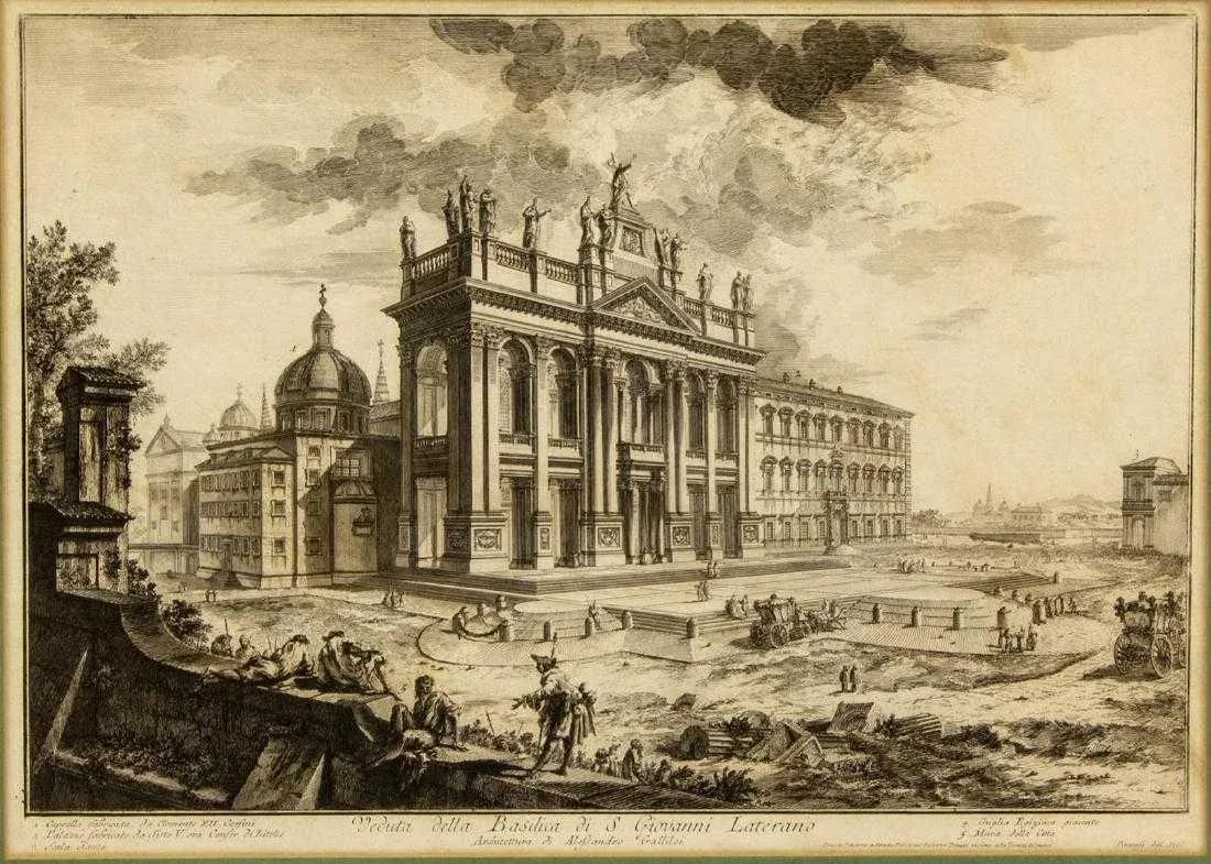 Views of Rome, Basilica St John Lateran Framed Etching by Piranesi - 2