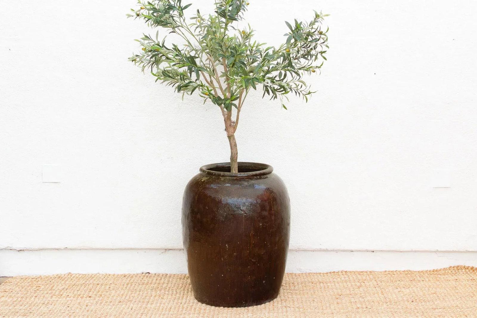 Oversized Asian Rich Brown Stoneware Vessel - 2