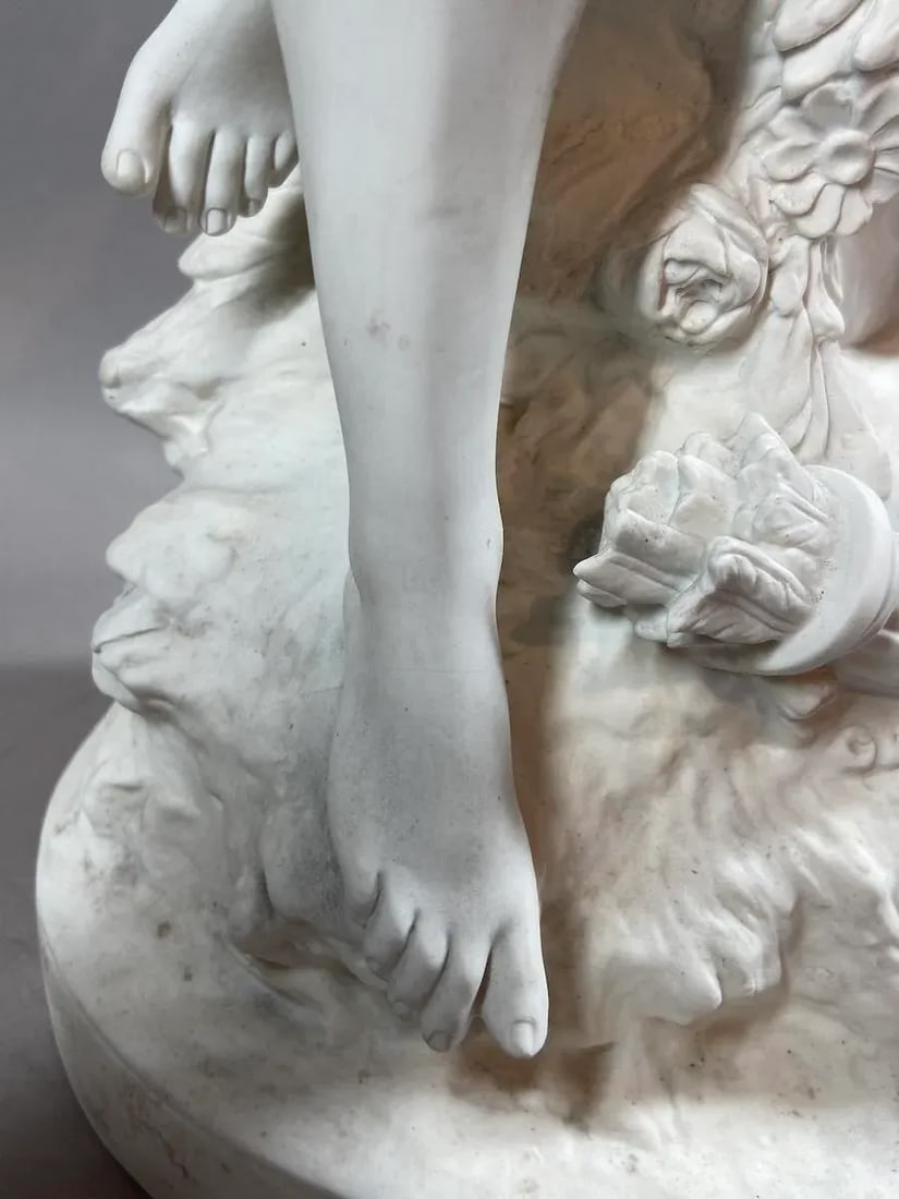19th C Sevres Louis Moreau Neoclassical White Biscuit Porcelain Sculpture - 12