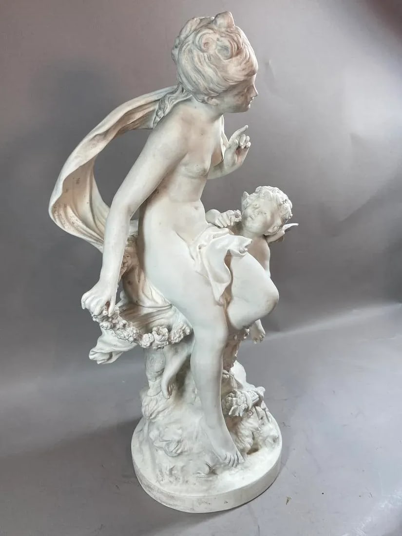19th C Sevres Louis Moreau Neoclassical White Biscuit Porcelain Sculpture - 16