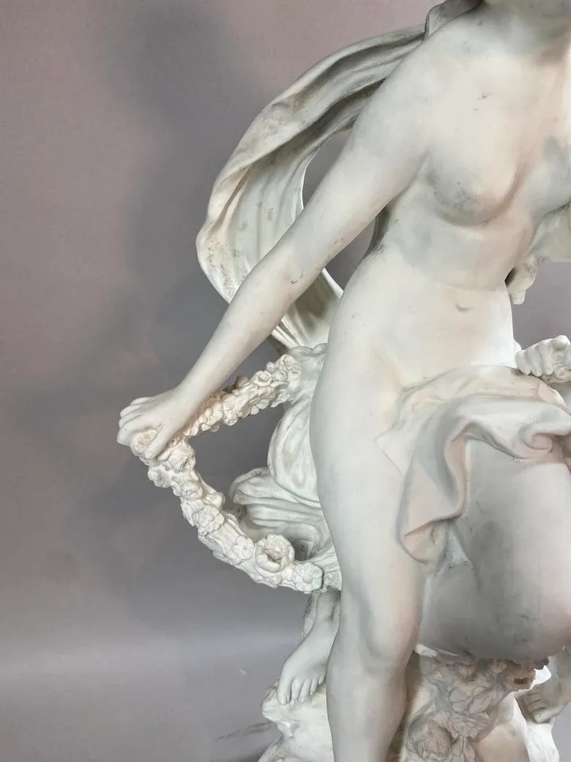 19th C Sevres Louis Moreau Neoclassical White Biscuit Porcelain Sculpture - 3
