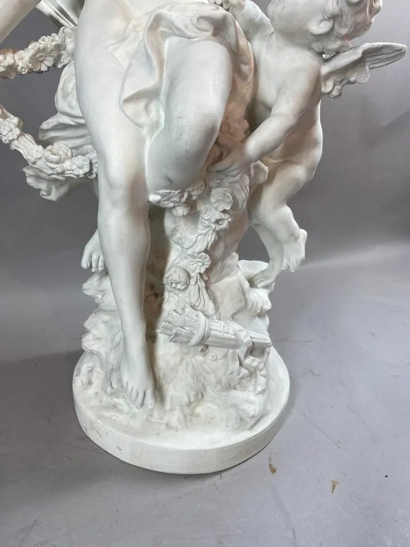 19th C Sevres Louis Moreau Neoclassical White Biscuit Porcelain Sculpture - 4