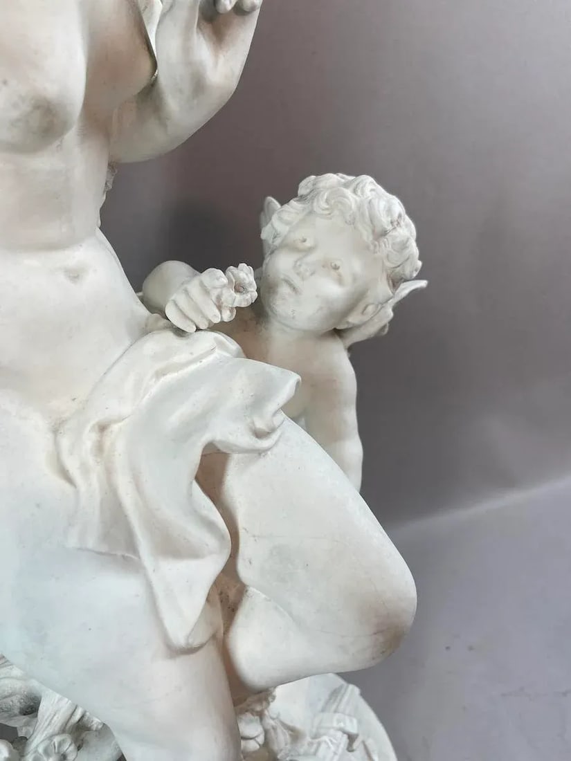 19th C Sevres Louis Moreau Neoclassical White Biscuit Porcelain Sculpture - 5