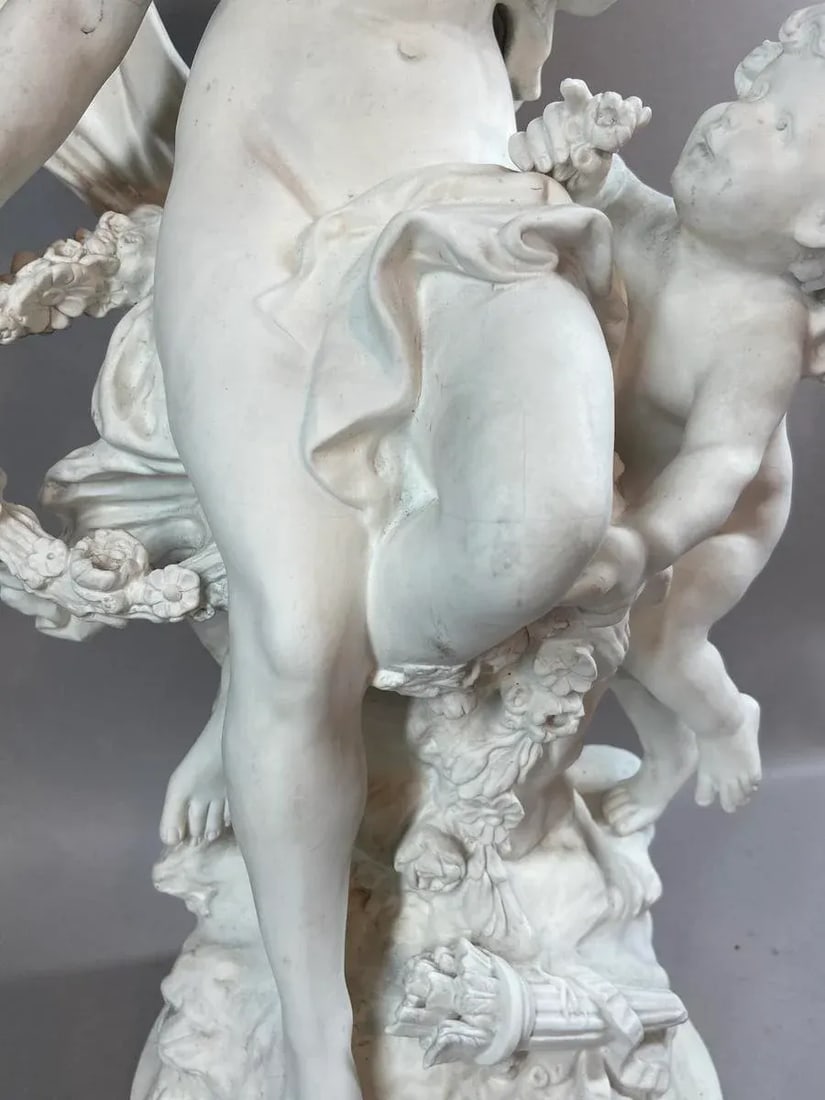 19th C Sevres Louis Moreau Neoclassical White Biscuit Porcelain Sculpture - 6