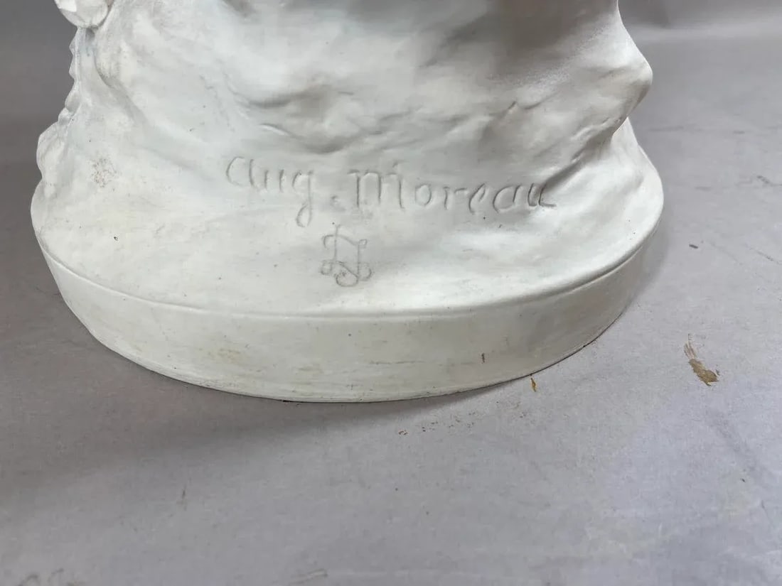 19th C Sevres Louis Moreau Neoclassical White Biscuit Porcelain Sculpture - 8