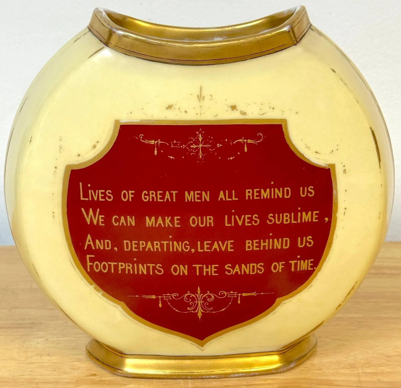 Old Paris Porcelain Vase of Henry Wadsworth Longfellow with Poetic Inscription - 11