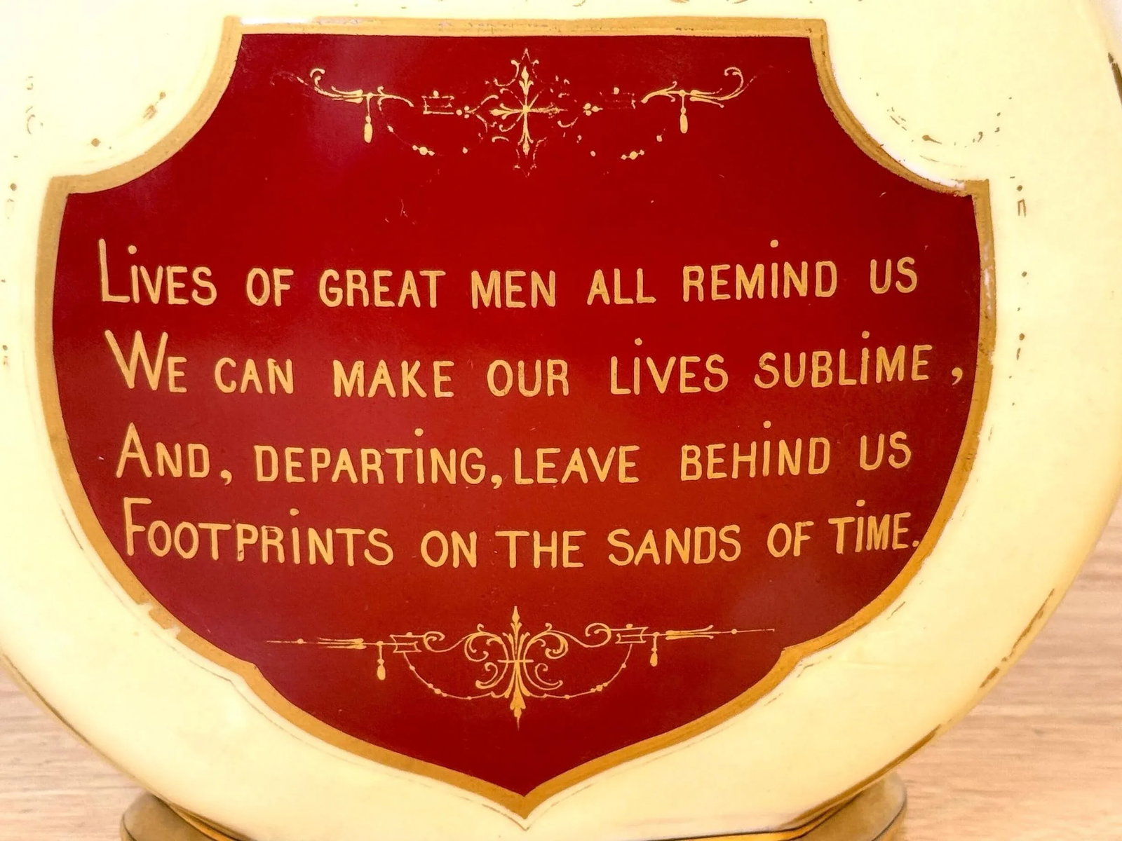 Old Paris Porcelain Vase of Henry Wadsworth Longfellow with Poetic Inscription - 12