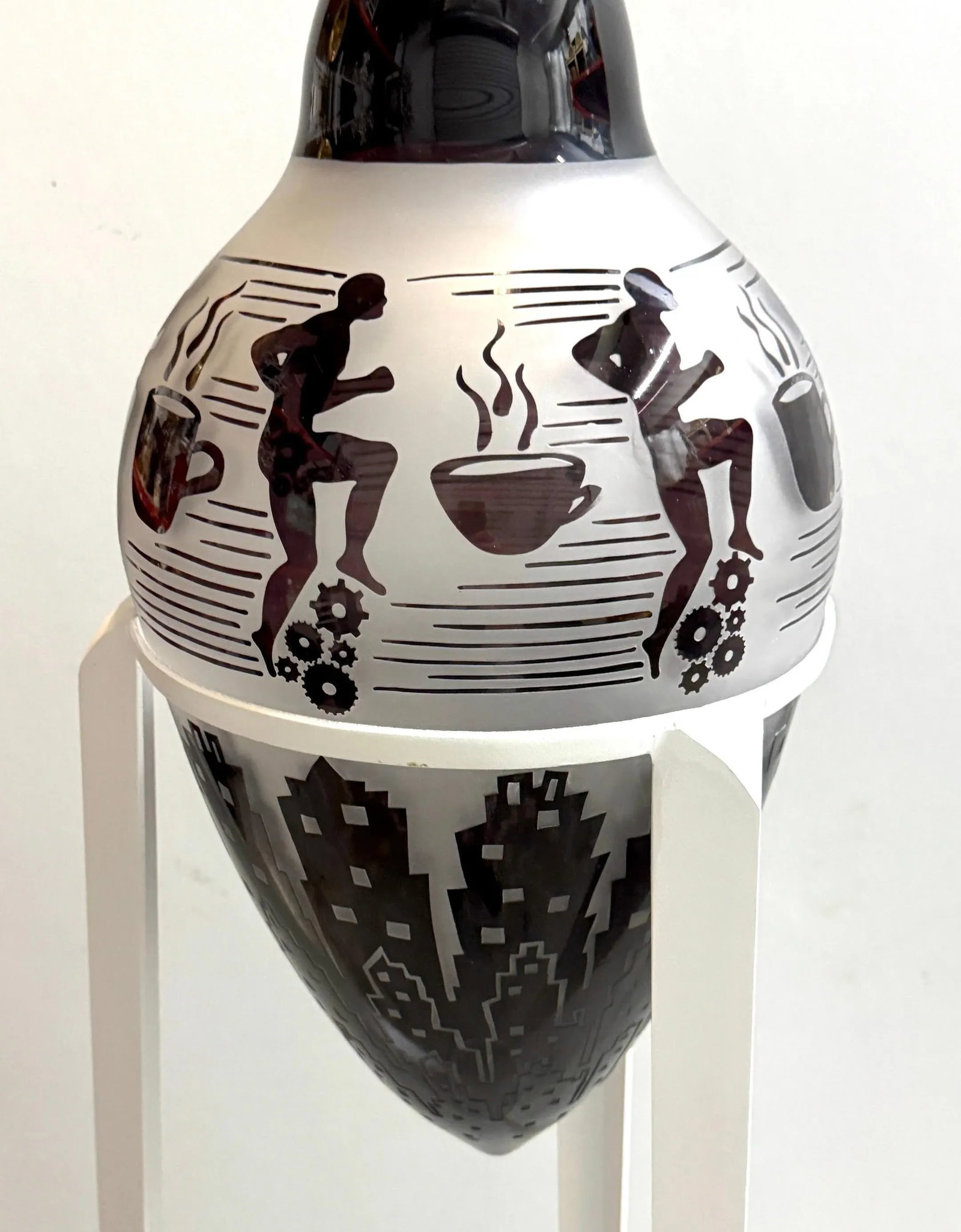 Momentum: Cameo Glass Amphora Vase & Stand by Duncan McClellan - 11