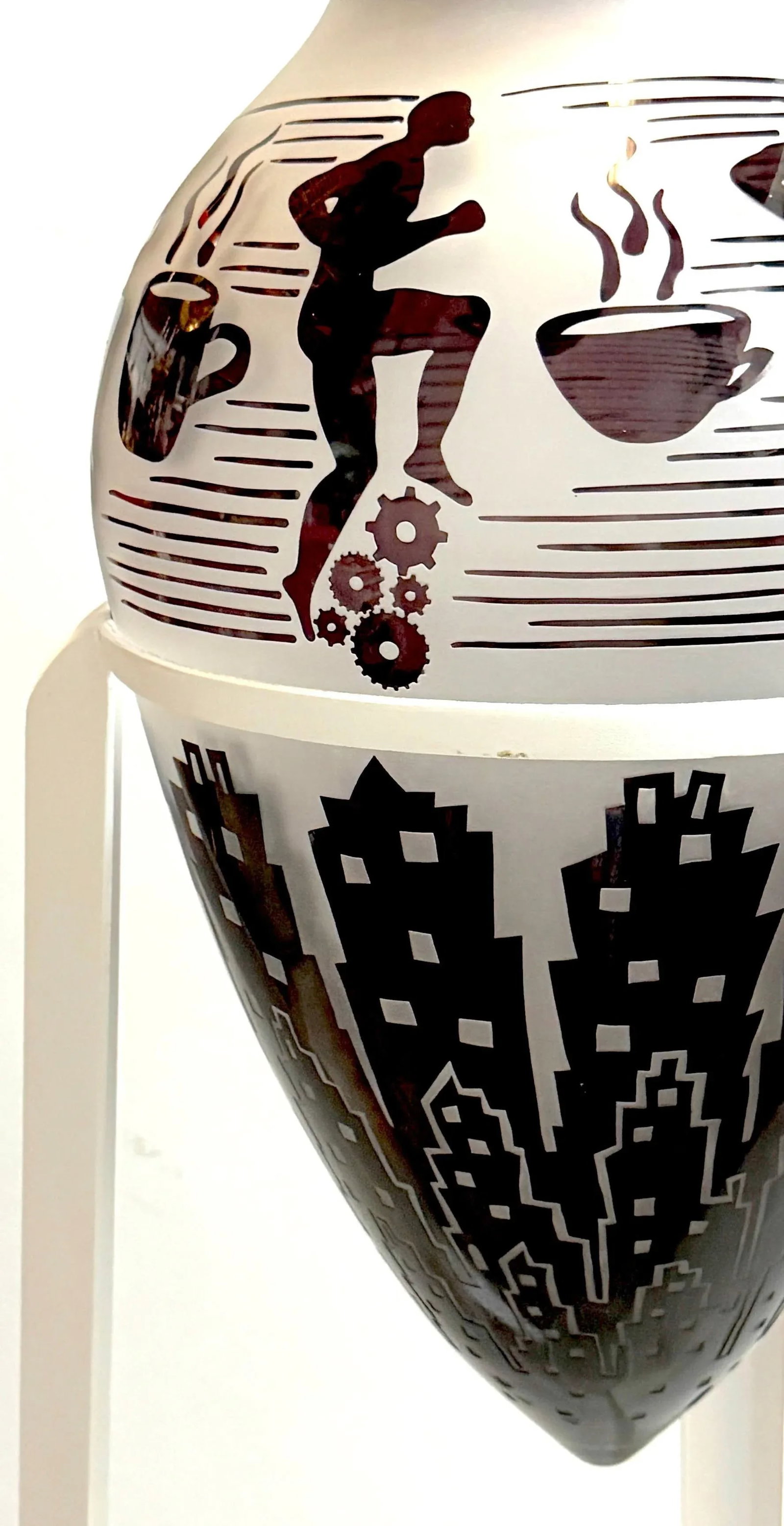 Momentum: Cameo Glass Amphora Vase & Stand by Duncan McClellan - 12