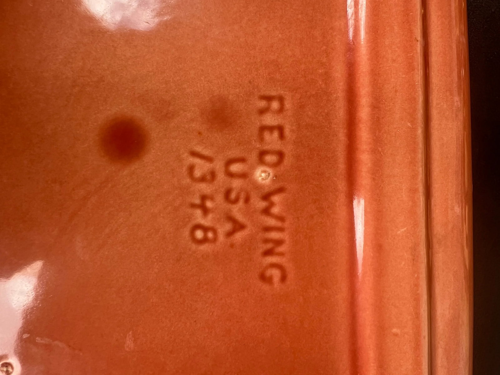 Vintage Orange Rectangle Ref Wing Pottery Bonsai Planter - 5
