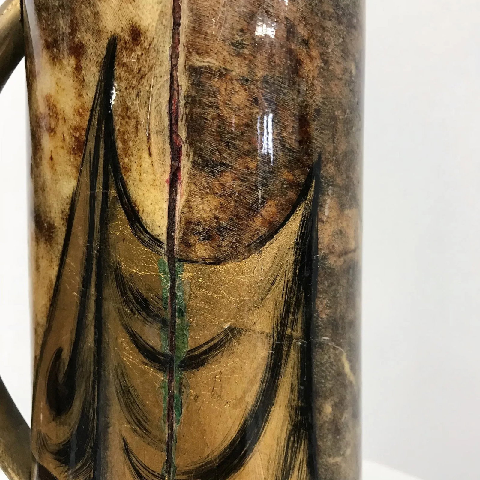 1950s Aldo Tura Pitcher Golden Bull Goatskin Brass Milan Italy - 4