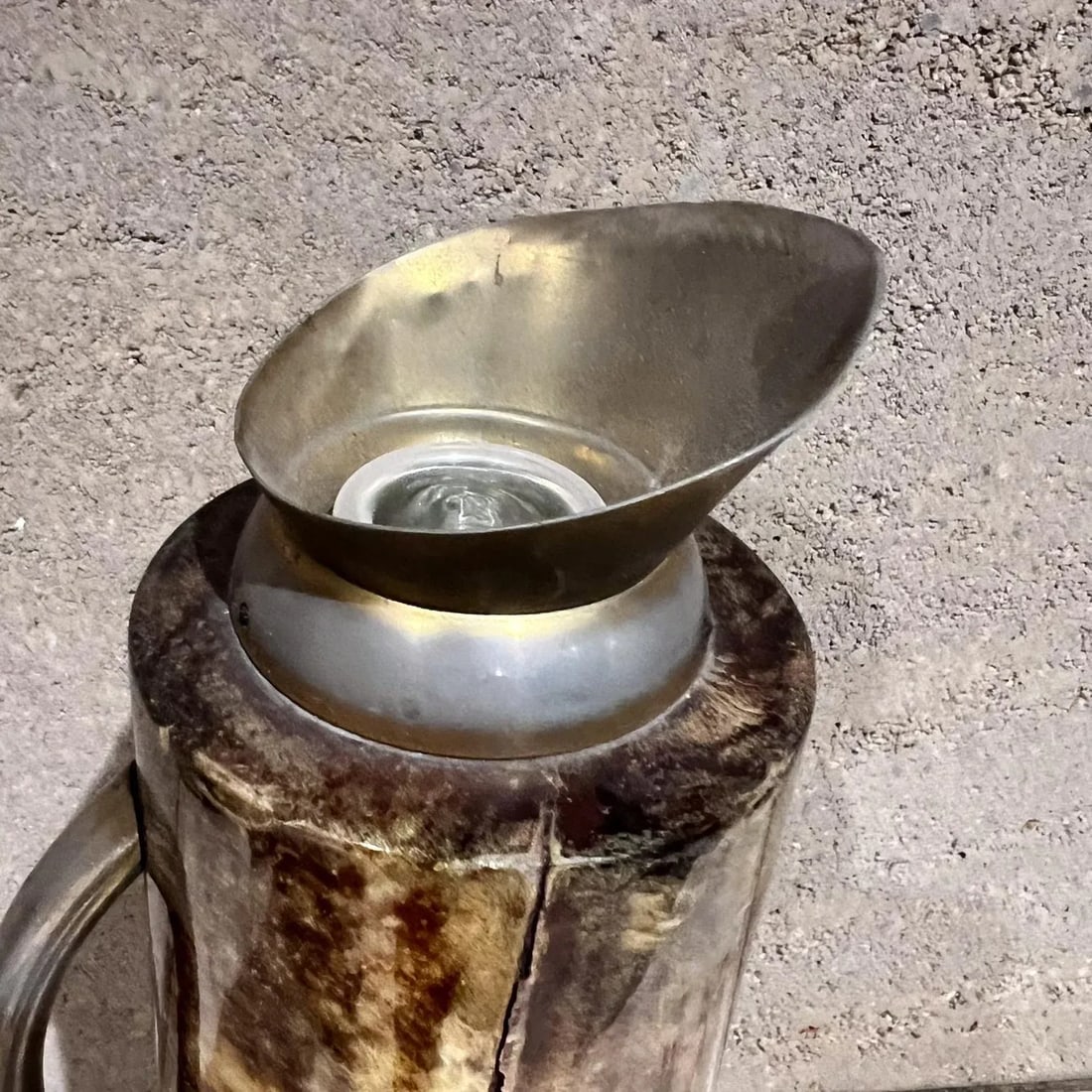 1950s Aldo Tura Pitcher Golden Bull Goatskin Brass Milan Italy - 9
