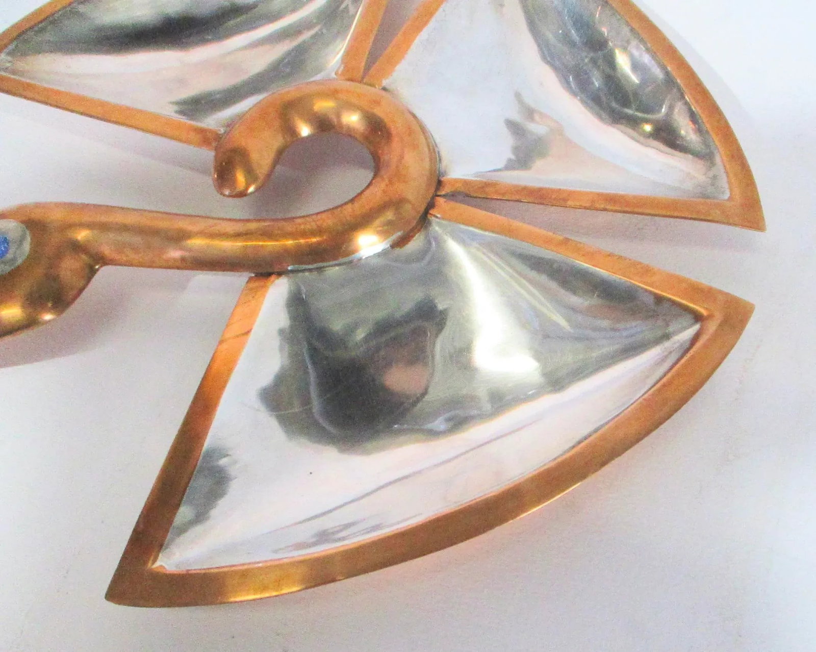 Los Castillos Silver and Copper Center Bowl Vintage 1960s' - 2