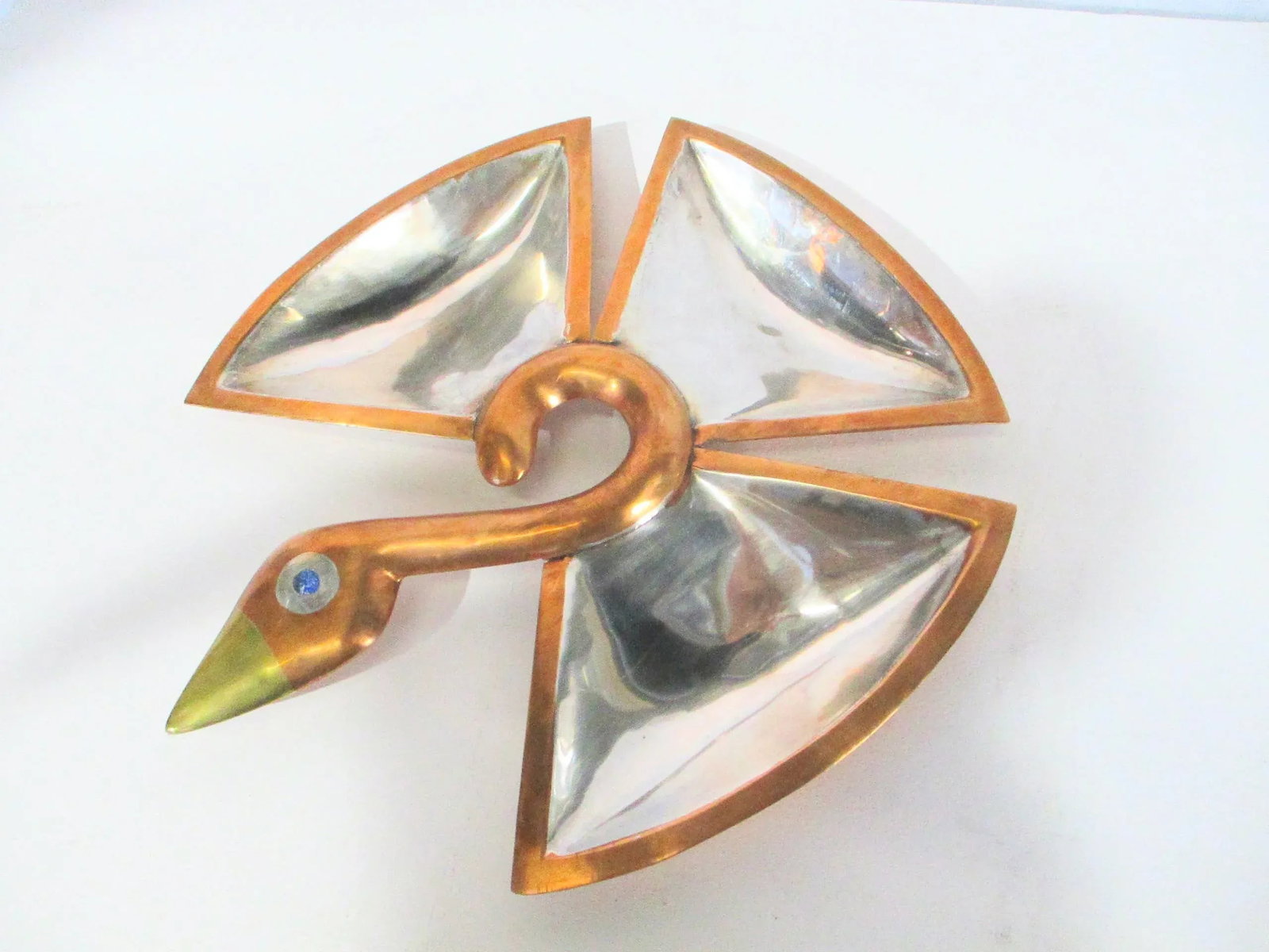 Los Castillos Silver and Copper Center Bowl Vintage 1960s' - 8