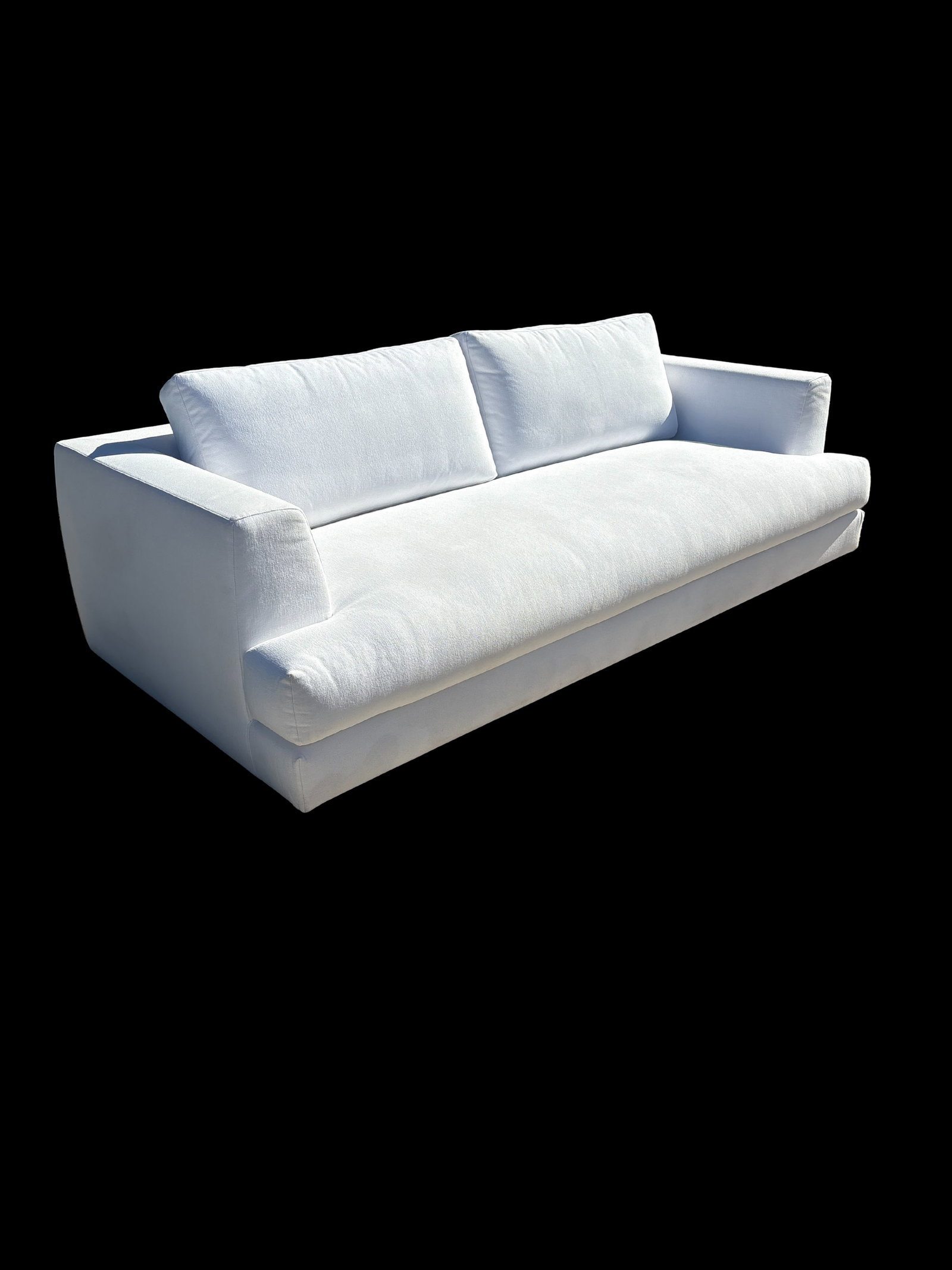 Rh Monza Bench-Cushion Sofa – 8' Luxe Depth in White Performance Linen Weave (Made in Italy) - 10