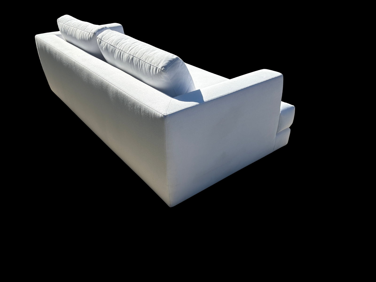 Rh Monza Bench-Cushion Sofa – 8' Luxe Depth in White Performance Linen Weave (Made in Italy) - 6