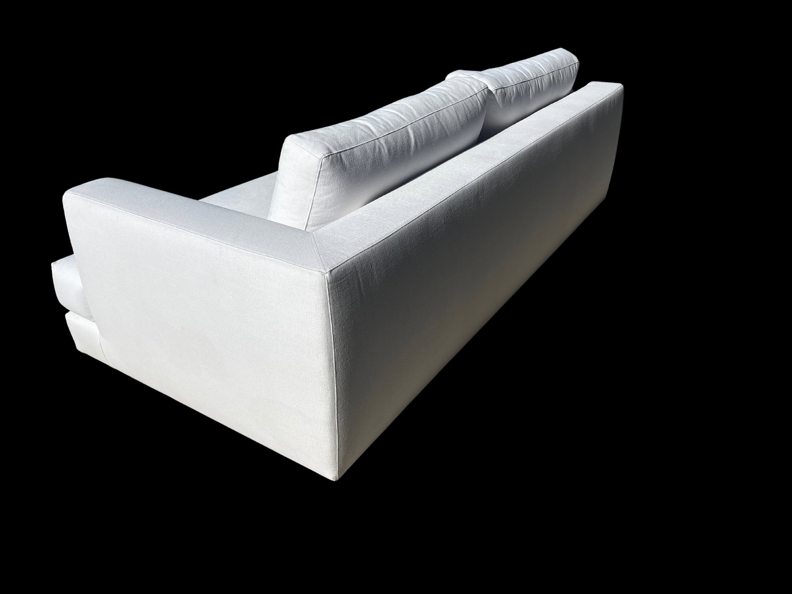 Rh Monza Bench-Cushion Sofa – 8' Luxe Depth in White Performance Linen Weave (Made in Italy) - 9