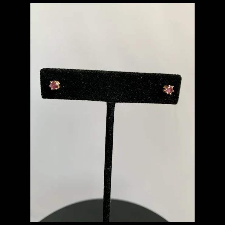1980s 14k Ruby Stud Earrings, A Pair - 2
