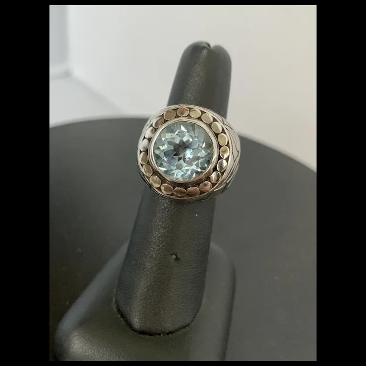 Sterling Blue Topaz Ring, Size 6.5 - 2