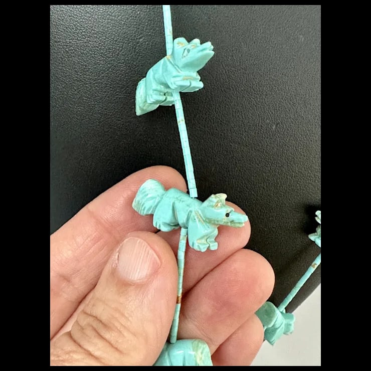 Late 20th Century Zuni Turquoise Fox Fetish Necklace - 4