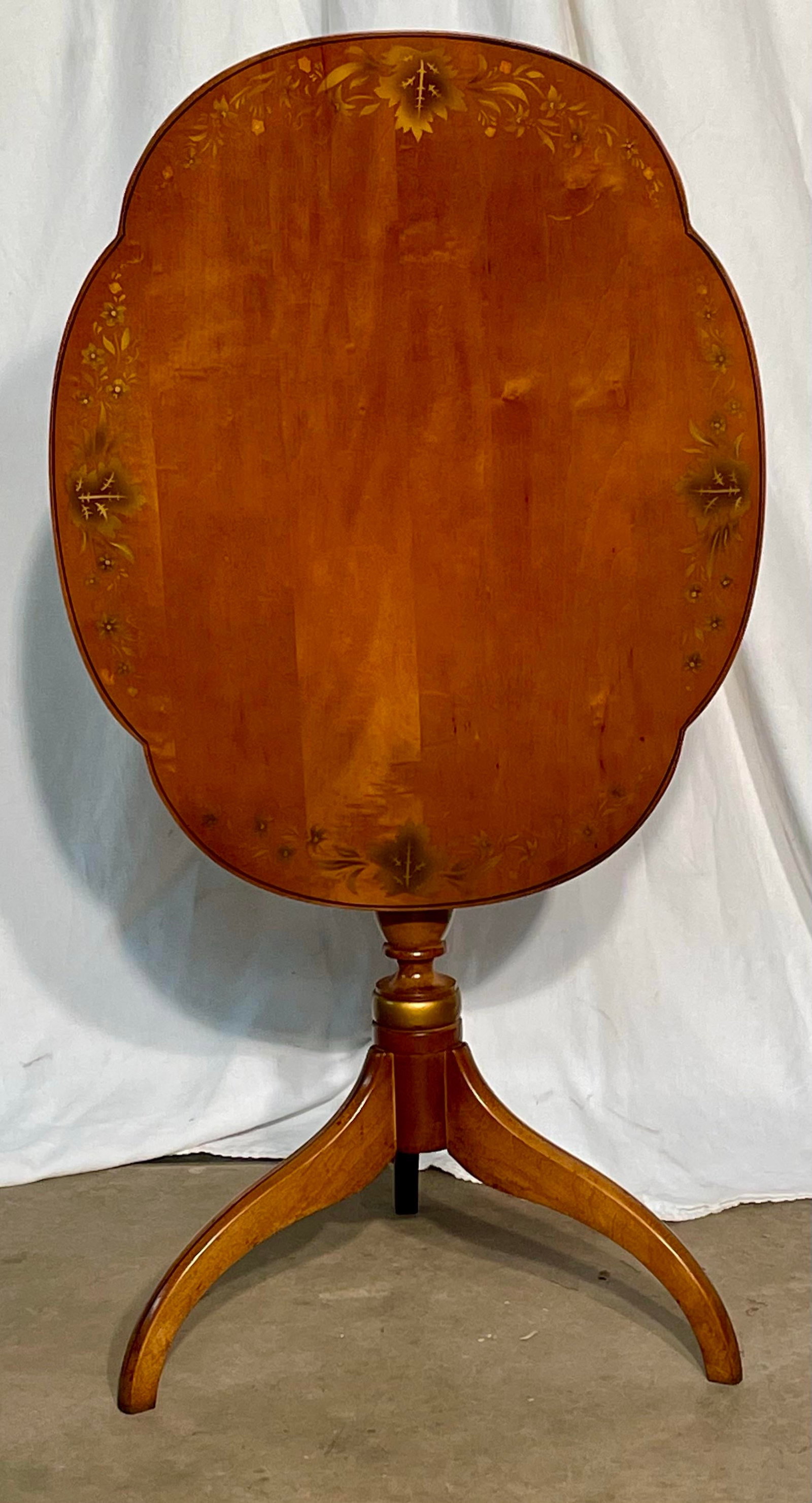 Late 20th Century Hitchcock Tilt Top Candle Stand - 12