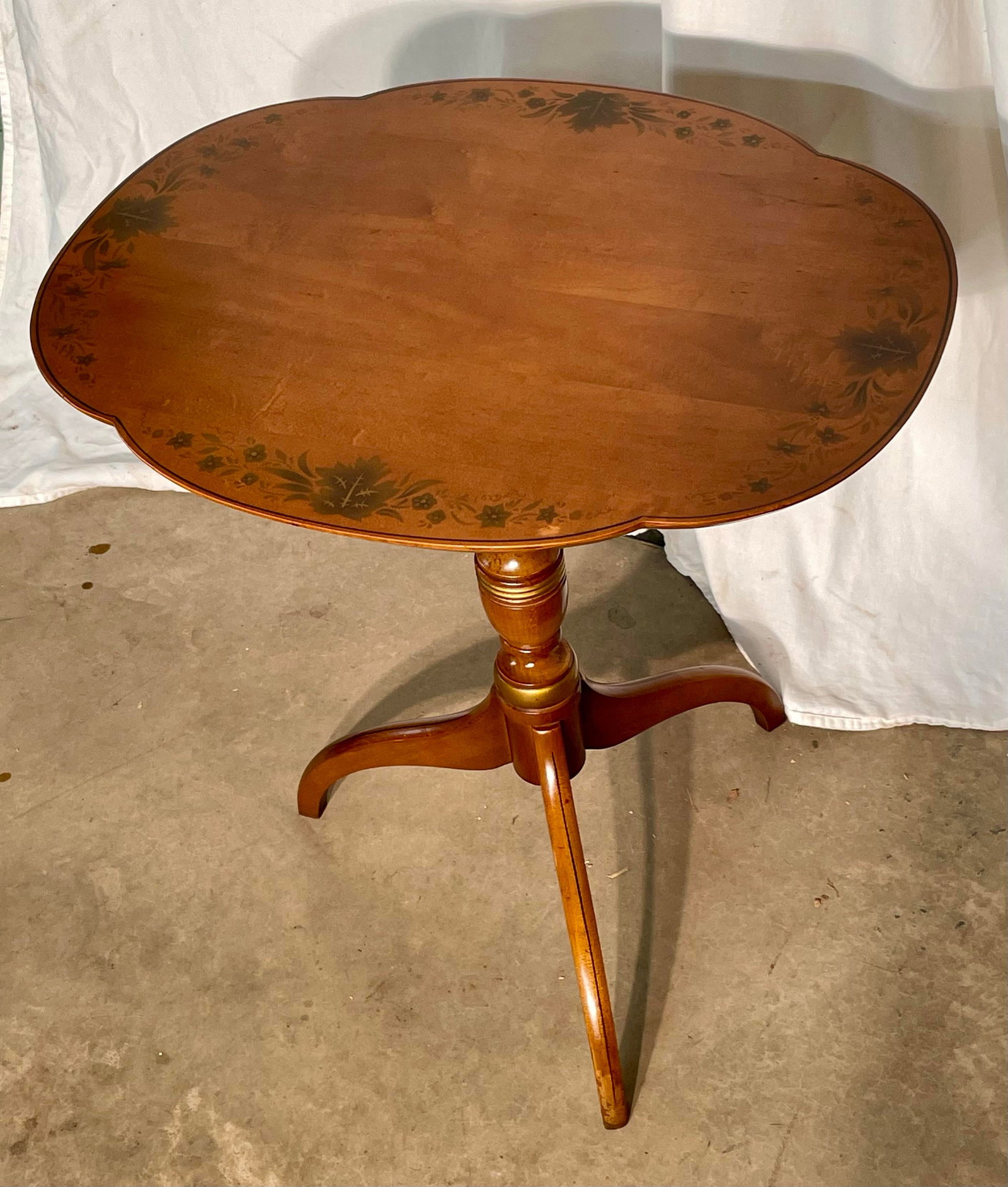 Late 20th Century Hitchcock Tilt Top Candle Stand - 5