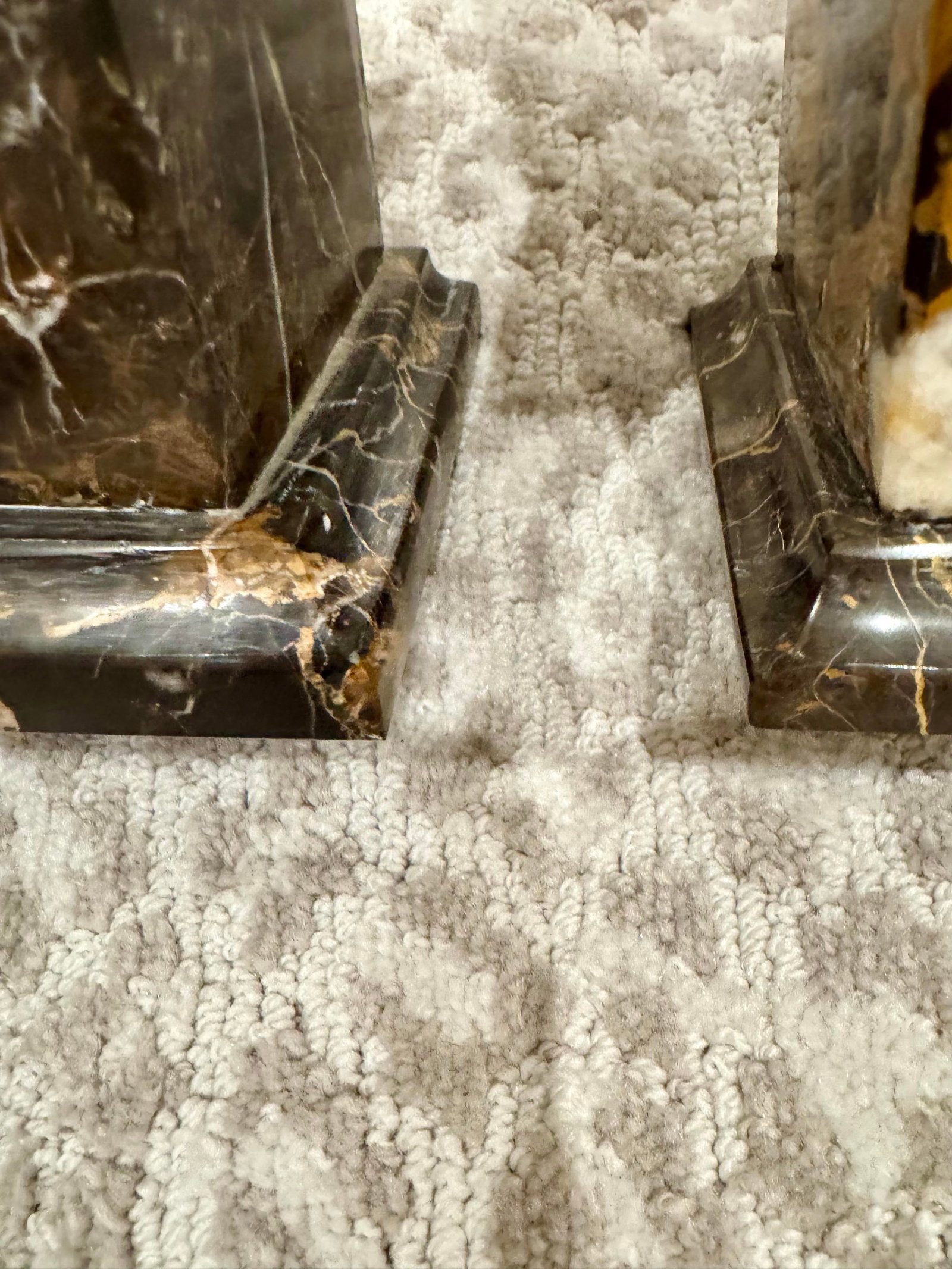 Timelsss Vintage Coffee and Caramel Colored Italian Portoro Nero Solid Marble Obelisks, Grand Tour S - 4