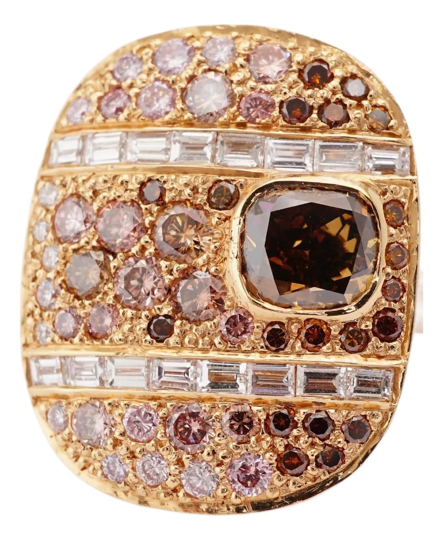 Wagner Cove Fancy Colored Diamonds Simon Ardem New York Fall Collection Ring, Size 6 (1 of 5)