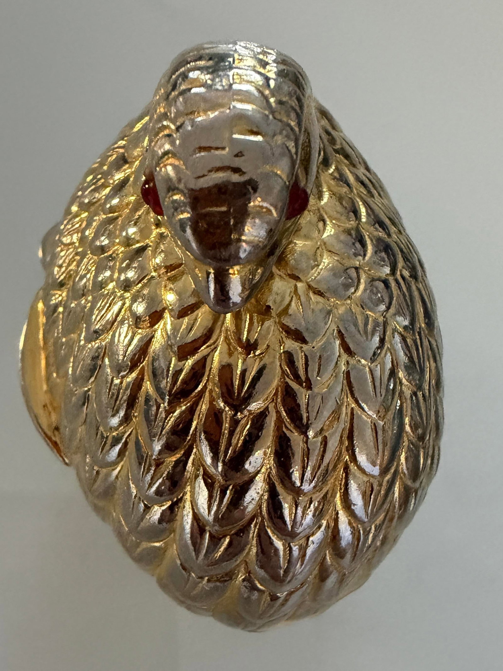 Signed Judith Leiber 1980's Resting Quail Pill Box - 11