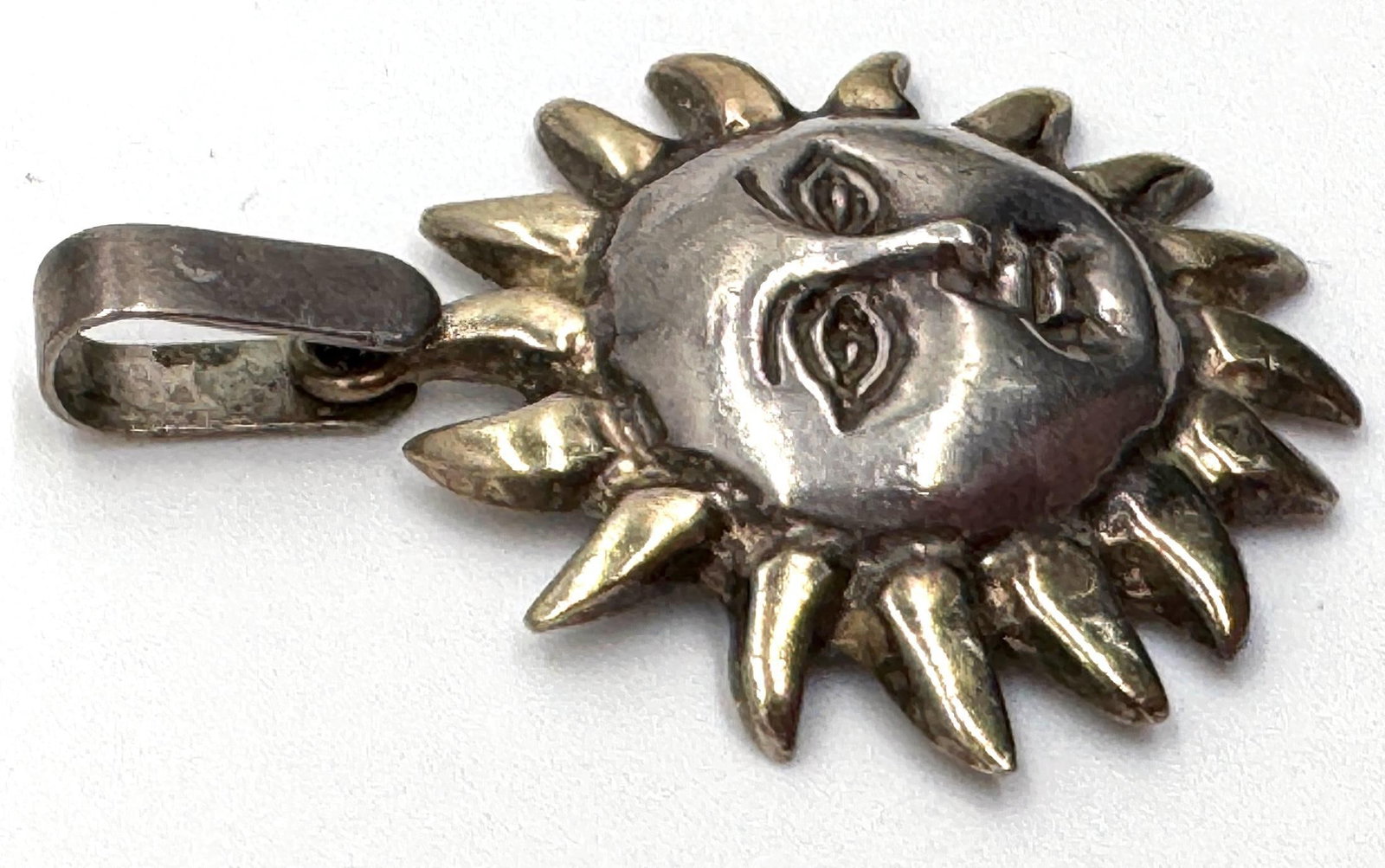 Sergio Bustamante Sterling Silver & Gilt Sun Face Pendant Limited Edition 6/99 - 10