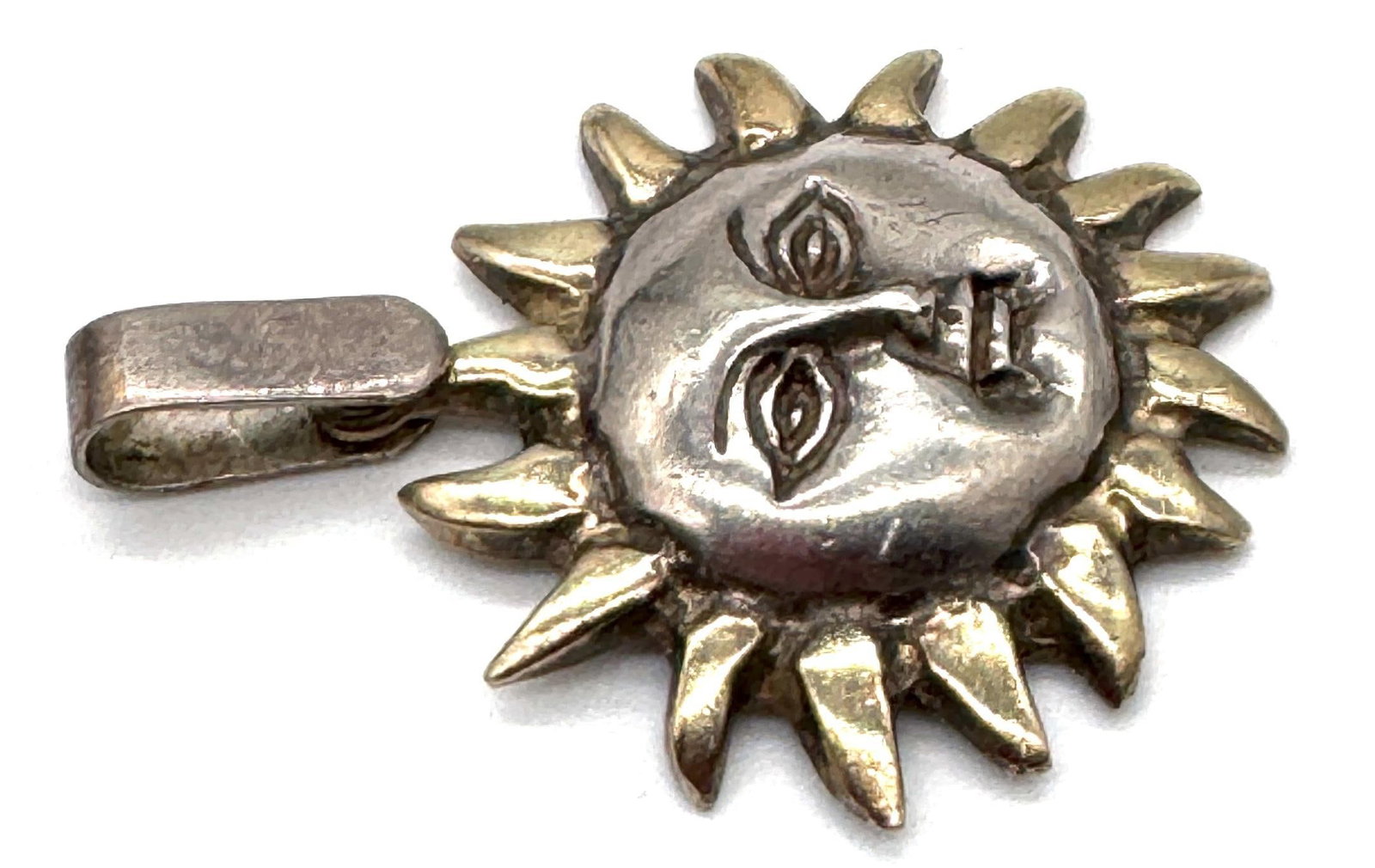 Sergio Bustamante Sterling Silver & Gilt Sun Face Pendant Limited Edition 6/99 - 16