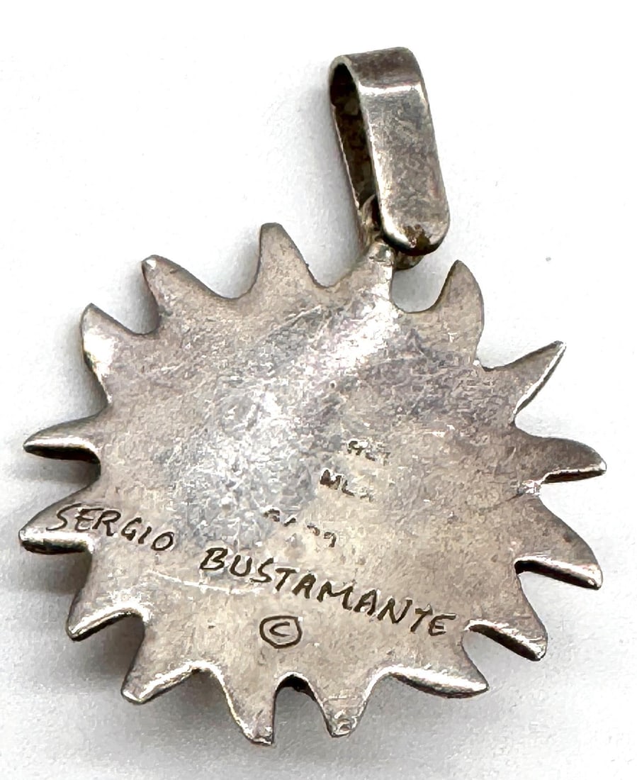 Sergio Bustamante Sterling Silver & Gilt Sun Face Pendant Limited Edition 6/99 - 17