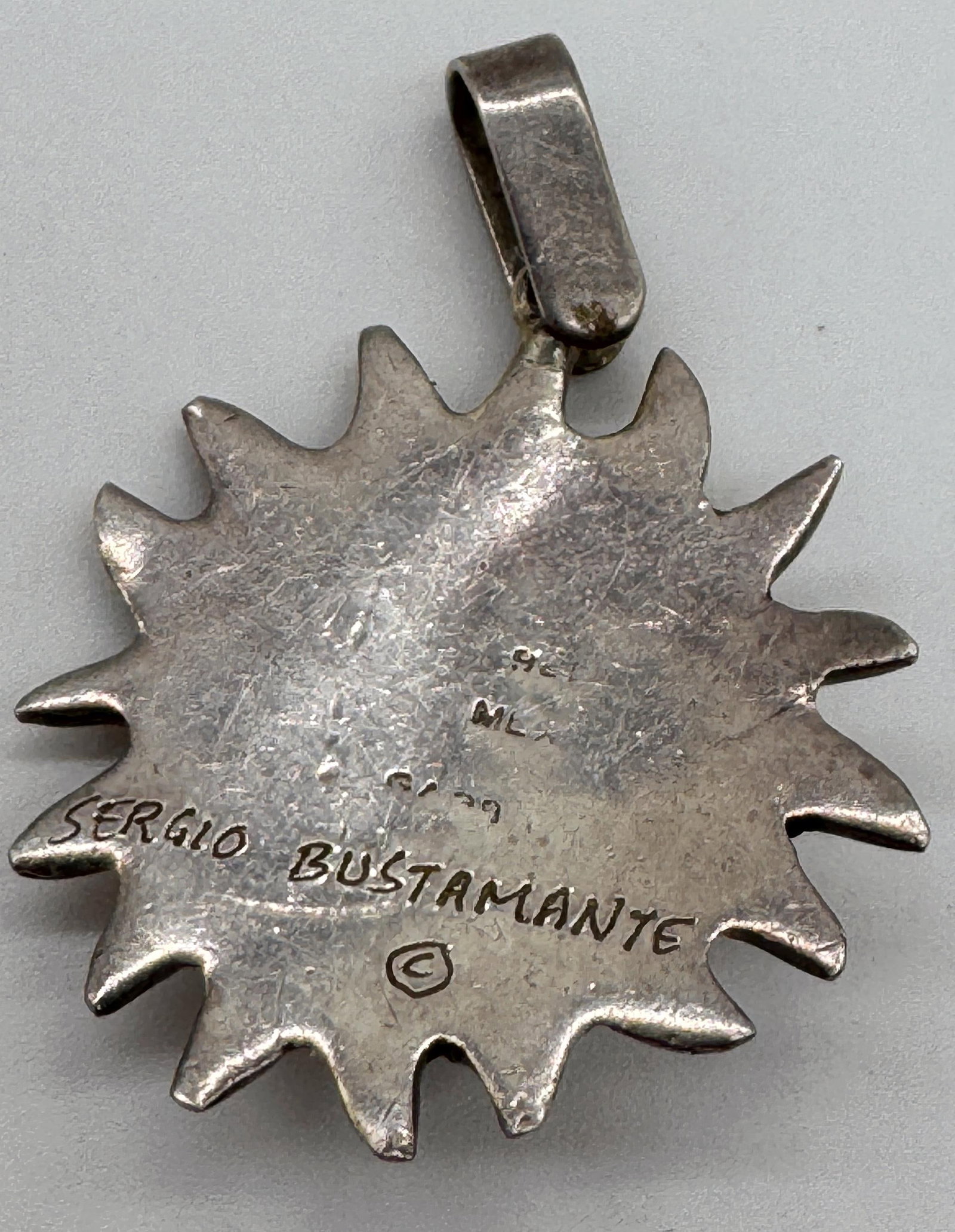 Sergio Bustamante Sterling Silver & Gilt Sun Face Pendant Limited Edition 6/99 - 18