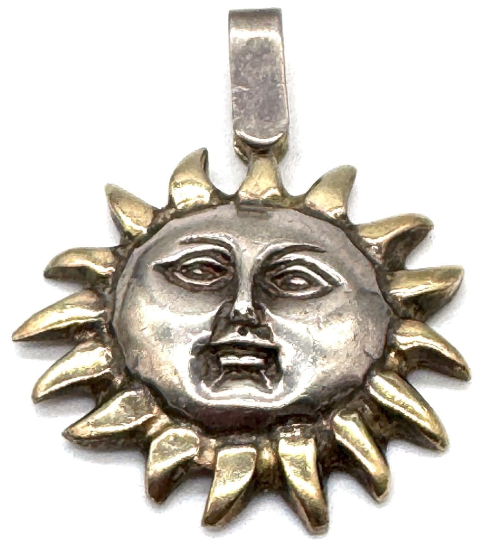 Sergio Bustamante Sterling Silver & Gilt Sun Face Pendant Limited Edition 6/99 - 6